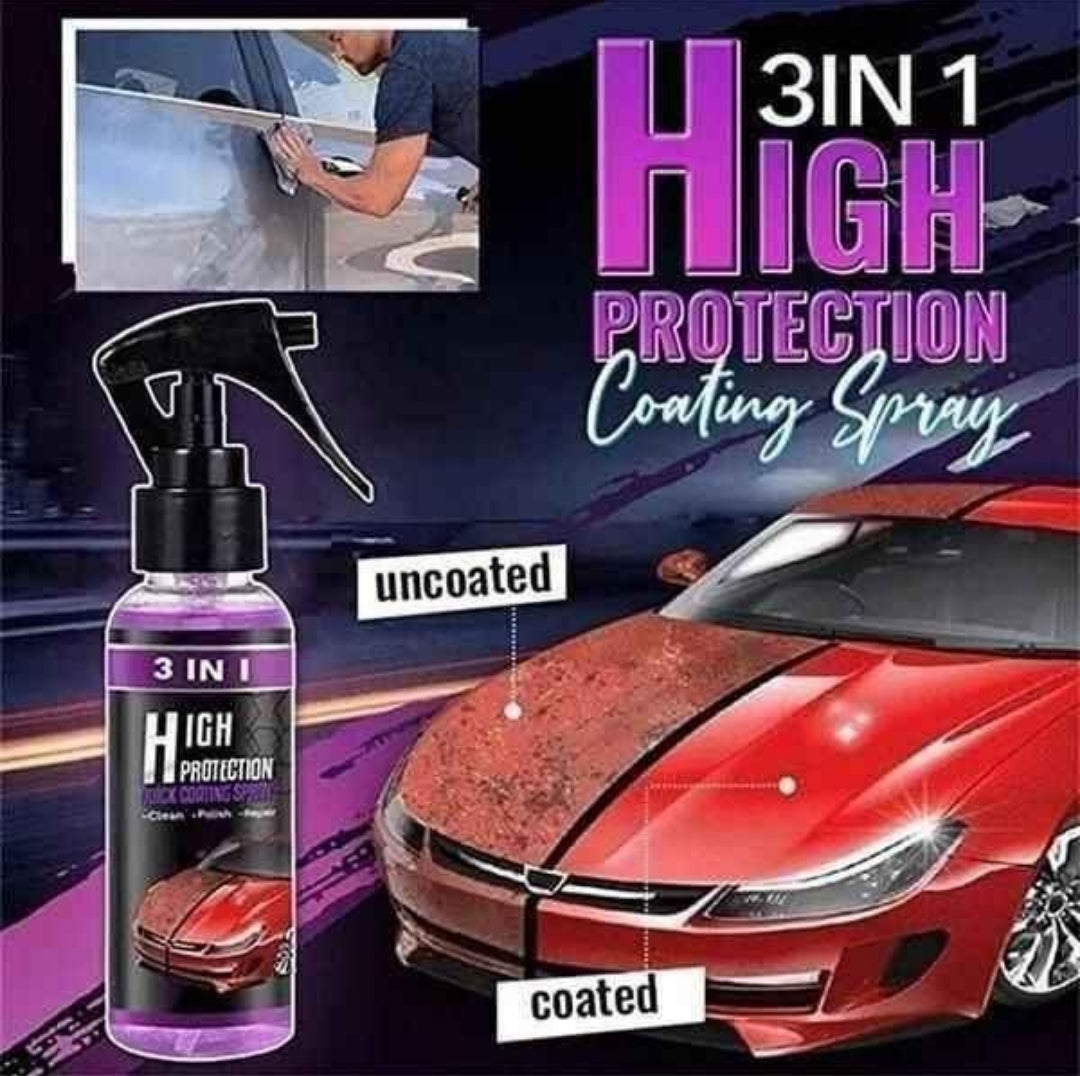 3 IN 1 HIGH PROTECTION QUICK CAR CERAMIC COATING SPRAY PACK OF 2