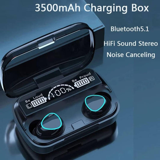 M10 Premium TWS Bluetooth 5.1 Noise Canceling Earbuds LED Display  Power Bank Bluetooth Headset