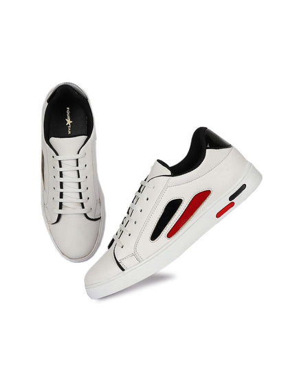 Men's White Lace-Up Sneakers