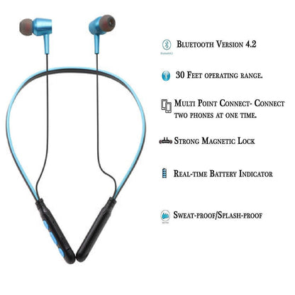 B11 Wireless Bluetooth Neckband Earbud Portable Headset Sports Running Sweatproof Compatible with All Phones Noise Cancellation