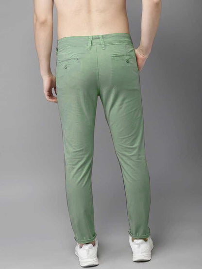 Cotton Solid Slimt Fit Casual Trouser