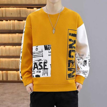 Fleece Printed  with Printed Full Sleeves Mens Sweatshirt