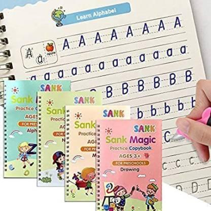 Magic Book Set of 1 (4 Book + 10 Refill+1 Pen+1 Grip)