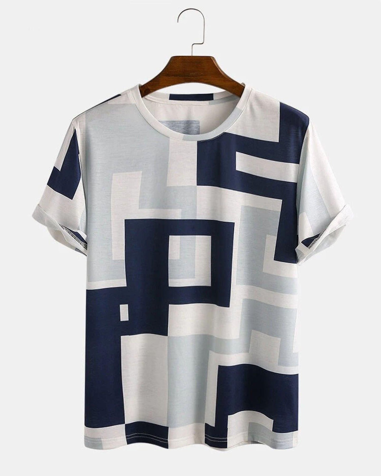 Crepe Printed Half Sleeves Round Neck Mens T-Shirt